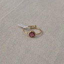 Anillo Piedra Circular Rosa