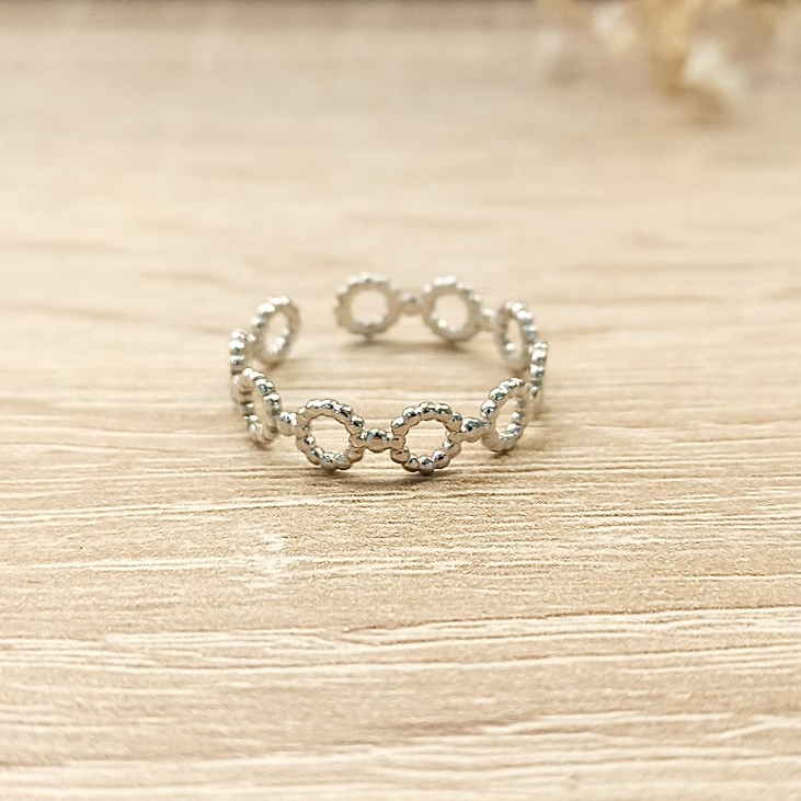Anillo Cadena Redonda Plateado