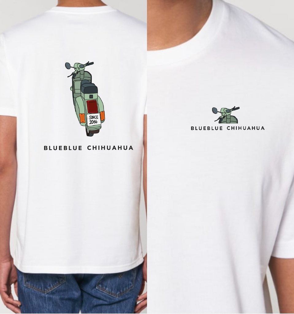 Camiseta Blanca Vespa 2.0 - Blueblue Chihuahua