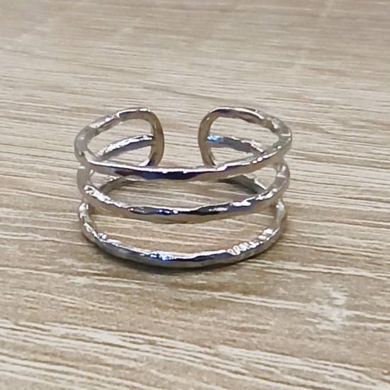 Anillo Triple Fino Plateado