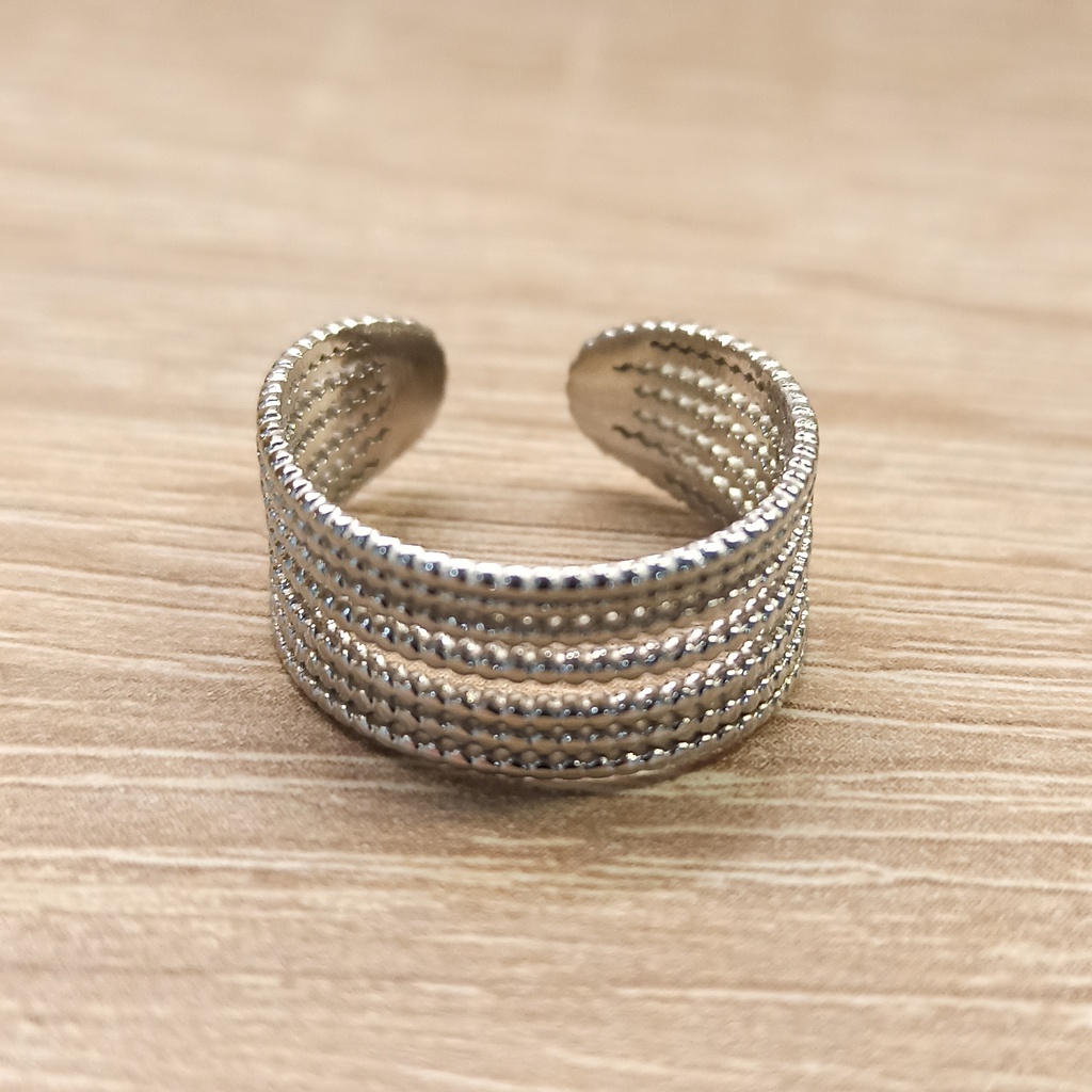 Anillo Hilos Plateado