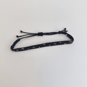 Pulsera Miyuki Mediana Negra y Dorado