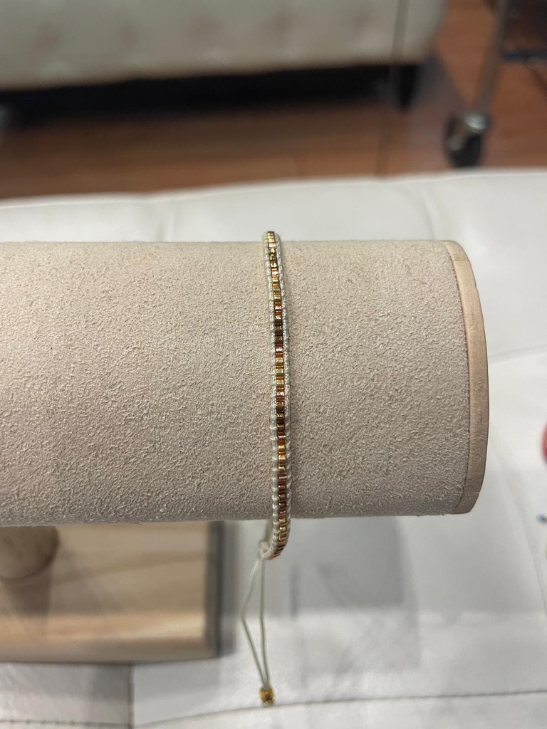 Pulsera Miyuki Estrecha Tonos Marrones
