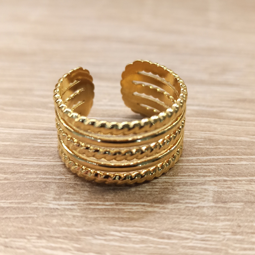 Anillo Varias Tiras Dorado
