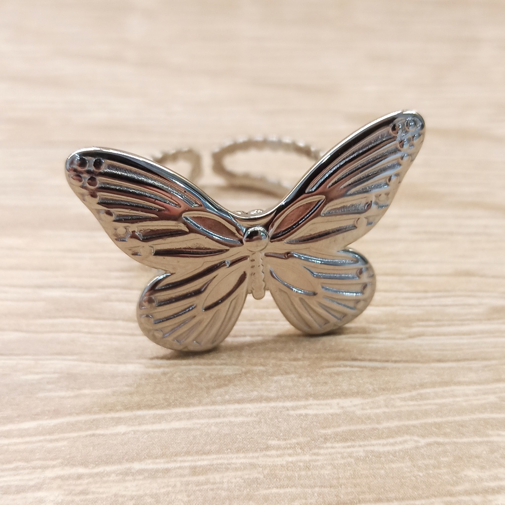 Anillo Mariposa Grande Plateado