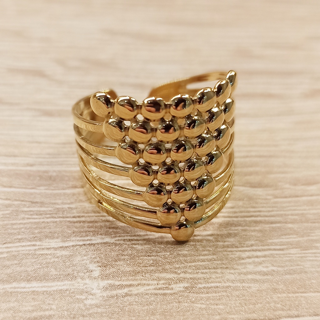 Anillo Panel Triángular Dorado