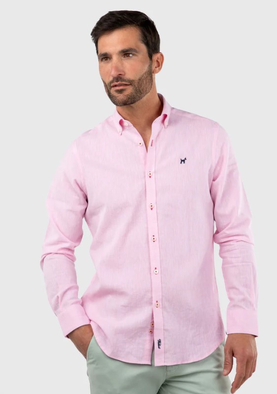 Camisa Rosa Claro Lino  - Williot