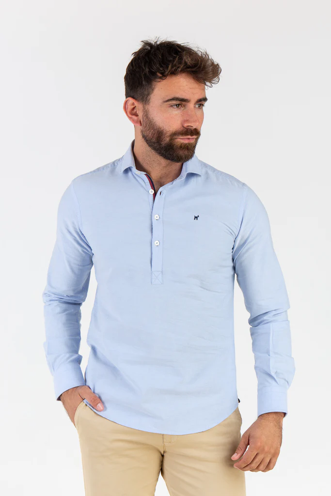 Camisa Polera Oxford Celeste  - Williot