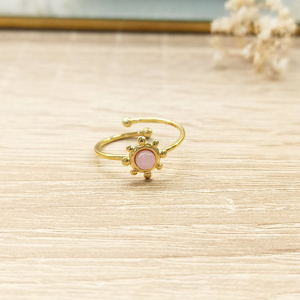 Anillo Sol Rosa Dorado