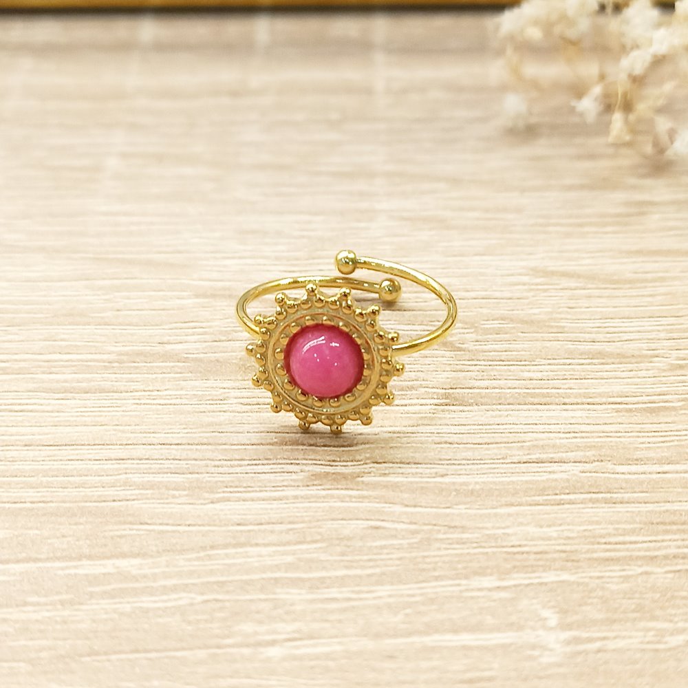 Anillo Estrellado Rosa Dorado