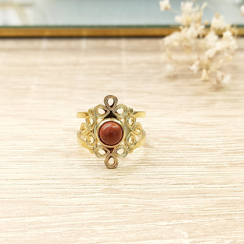 Anillo Ornamento Tierra Dorado