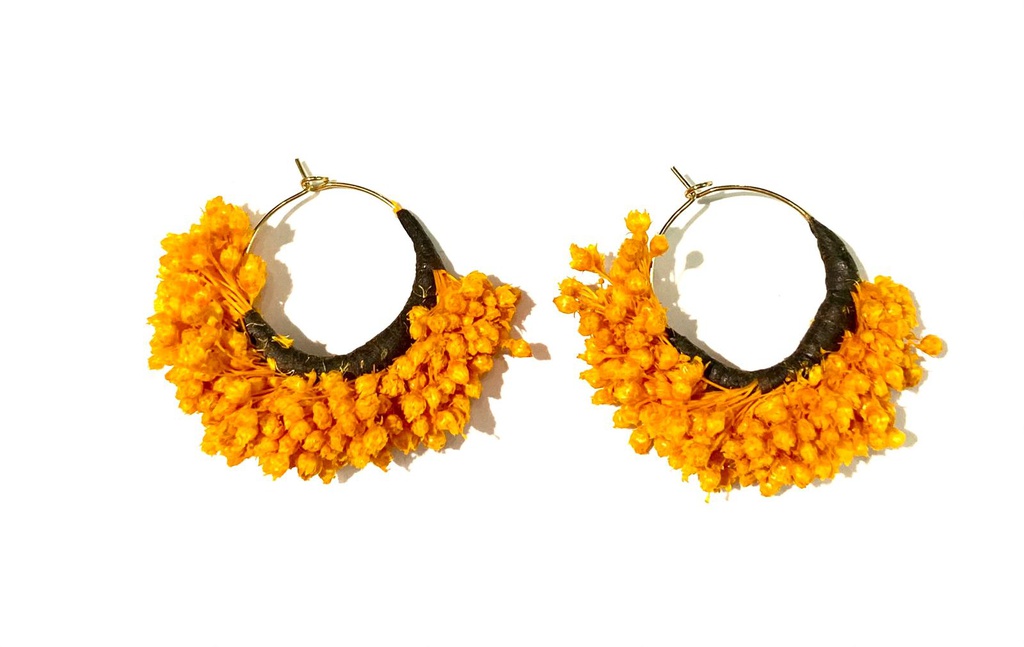 Pendientes Flor Naranja - Apolonia Studio