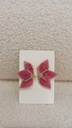 Pendientes  Miyuki Media Flor Rosa y Dorada