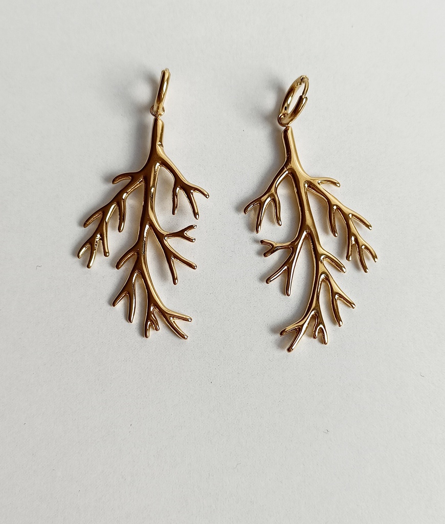 Pendientes Aro hoja grande Dorado