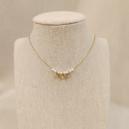 Collar Perlitas y Circonitas Dorado