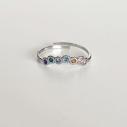 Anillo Circonitas Crown Colours (Plateado)