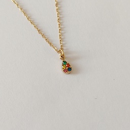 Collar Gota Circonitas Colores Dorado