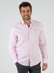 Camisa Oxford Liso Rosa Claro Slim - Williot