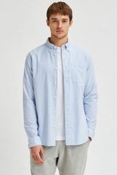 Camisa Regrick-Ox Flex Shirt Rayas Azul - Selected