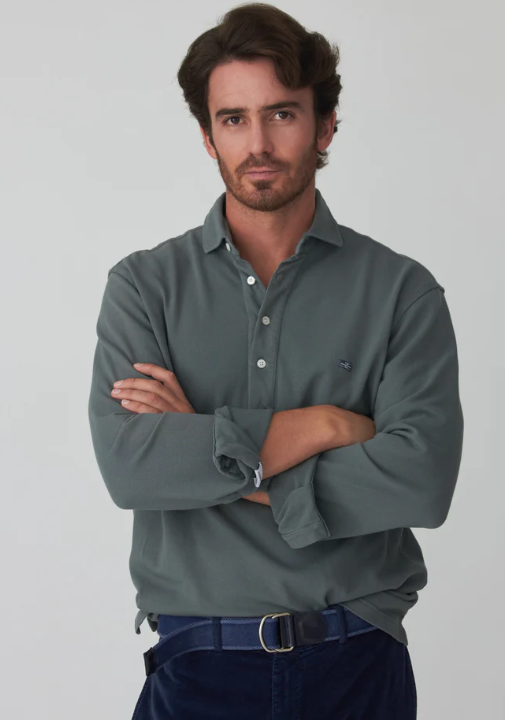 The Cotton Polera Verde Piedra - The Brubaker