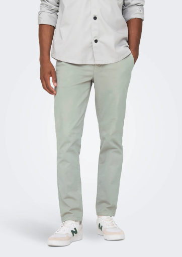 Pantalón Chino Croped Gris (Limestone) - Only and Sons