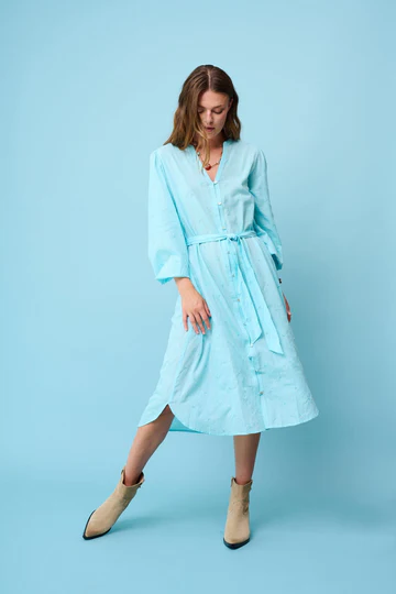 ByfvJannis Dress - Vestido Azul Turquesa - Byoung