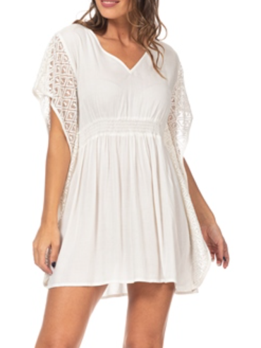 Vestido Blanco liso Laterales Encaje - Peace&amp;Love