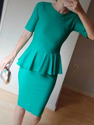 Vestido Peplum Verde Invitada