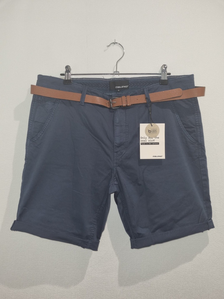 Bermuda Chino Azul Marino Cinturón - Blend