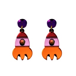 Pendientes Metacrilato Cohete Fucsia