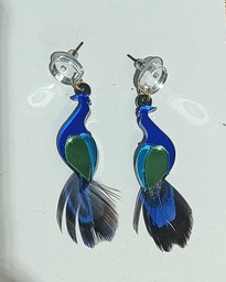 Pendientes Metacrilato Pavo Real Azul
