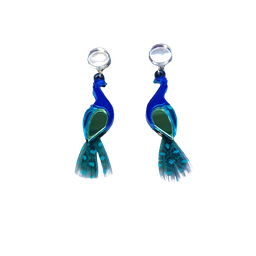 Pendientes Metacrilato Pavo Real Morado