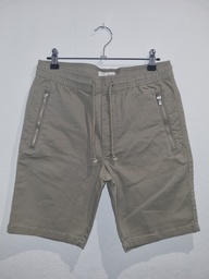 Bermuda Slim Cremalleras Verde (Ron Zip) - Solid