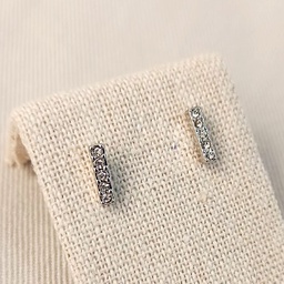Pendientes Palito 5 Circonitas Plateado