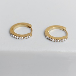 Pendientes Arito Perlita Closed Dorado
