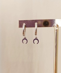 Aritos Charm Lunita Plateado