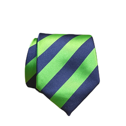 [cb097] Corbata rayas diagonales verdes y azul marino