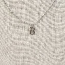 Collar Inicial Plateada Plana y Fina Letra &quot;B&quot;