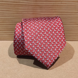 [cb061] Corbata roja terracota con patitos