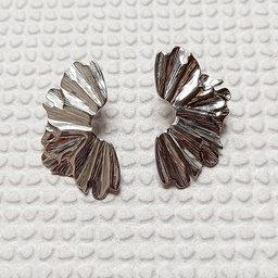 Pendientes Medio Pétalo Maxi Plateado