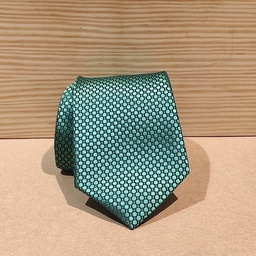 [cb038] Corbata verde esmeralda con motivos circulares