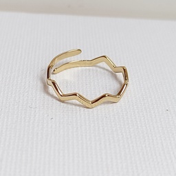 Anillo Zig Zag Fino Dorado