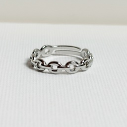 Anillo Cadena Redonda Fino Plateado