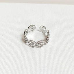 Anillo Espirales Plateado