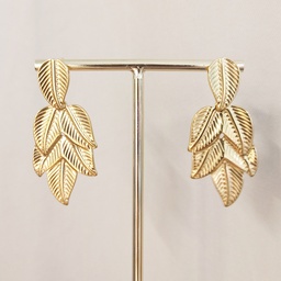 Pendientes Hojas Soft Relieves Dorado