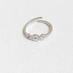 Anillo Triple Circulo Circonita Plateado