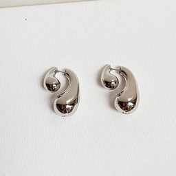 Pendientes Doble Gota Efecto Supreme Plateado