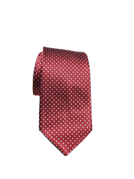 [cb016] Corbata Roja Puntos Plata