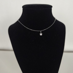 Collar Colgante Mini Estrella Brillo Plateado
