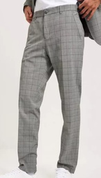 SlhSlim LIAM Lt Grey Chk Trs Flex B Noos - Pantalones Cuadros Gris Claro - Selected Homme